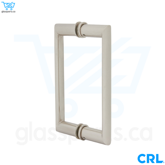 CRL O/R Series - Oval/Round Back-to-Back Pull Handle - 8" x 8" - Brushed Nickel