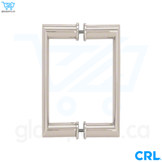 CRL O/R Series - Oval/Round Back-to-Back Pull Handle - 8" x 8" - Polished Nickel