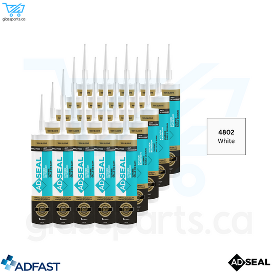 Adfast Adseal Kitchen & Bathroom Silicone - 4802 - White - 304ml (Box of 25)