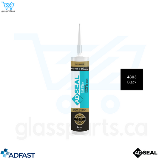 Adfast Adseal Kitchen & Bathroom Silicone - 4803 - Black - 304ml