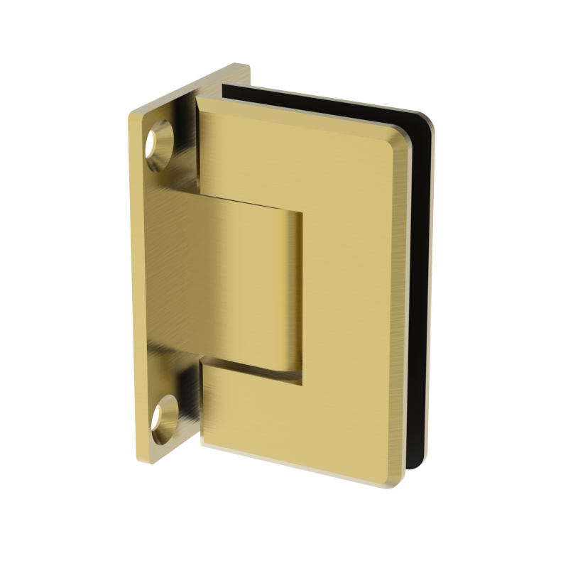 Beverly shower hinge Wall Mount Full Plate — Satin Brass
