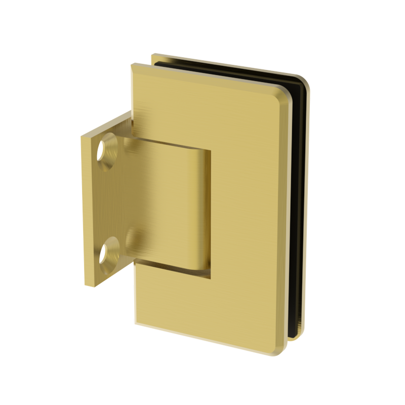 Beverly shower hinge Wall Mount Short Back Plate — Satin Brass