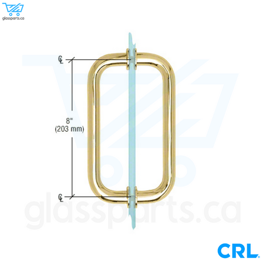 CRL BM Series - Tubular Back-to-Back Pull Handle - 8" x 8" - Polished Brass