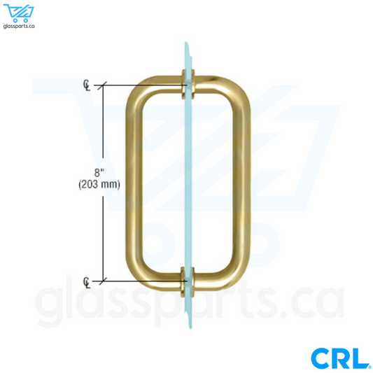 CRL BM Series - Tubular Back-to-Back Pull Handle - 8" x 8" - Satin Brass