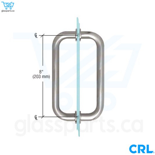 CRL BM Series - Tubular Back-to-Back Pull Handle - 8" x 8" - Satin Chrome
