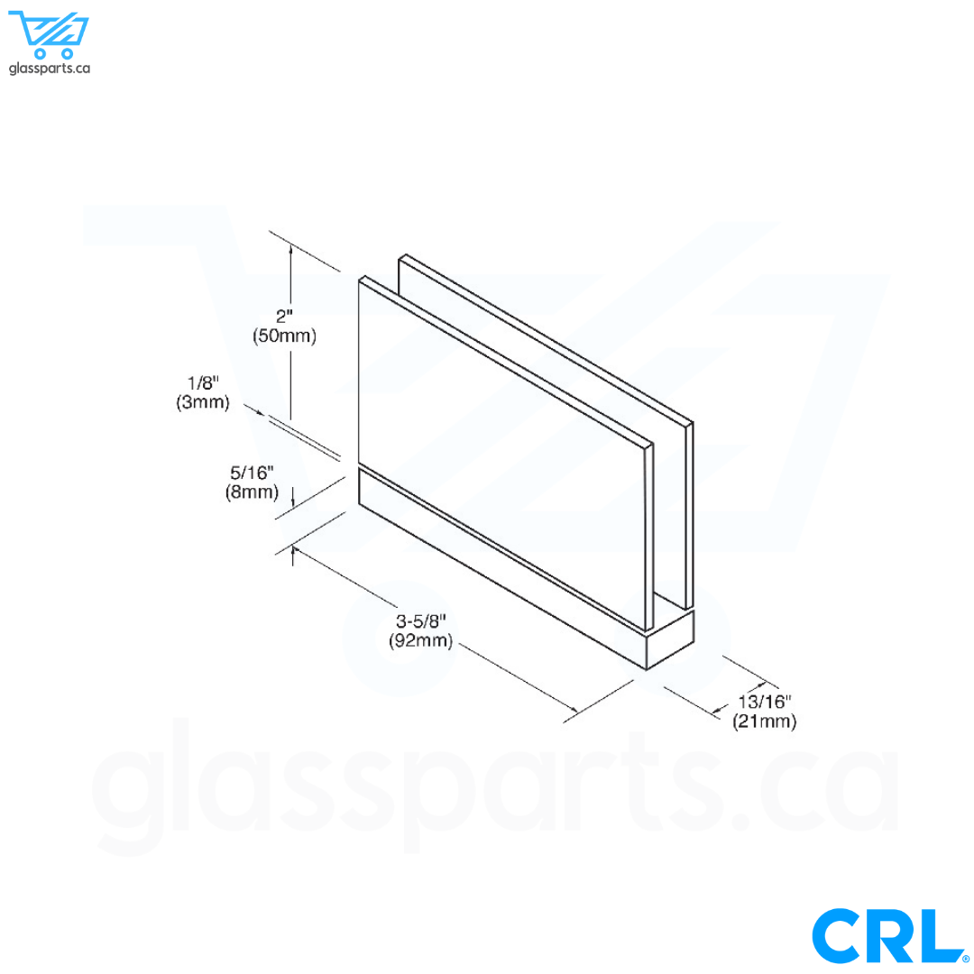 CRL Cardiff Series - Top or Bottom Mount Hinge - Polished Chrome