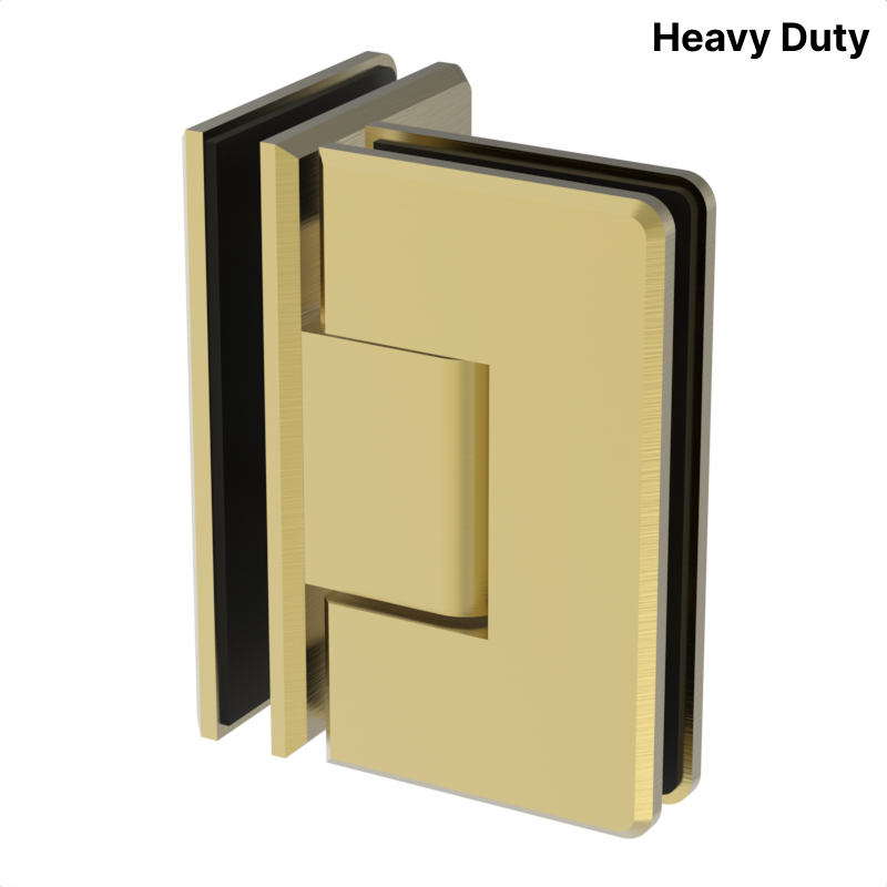 Colette heavy-duty shower hinge Glass to Glass 90° — Satin Brass