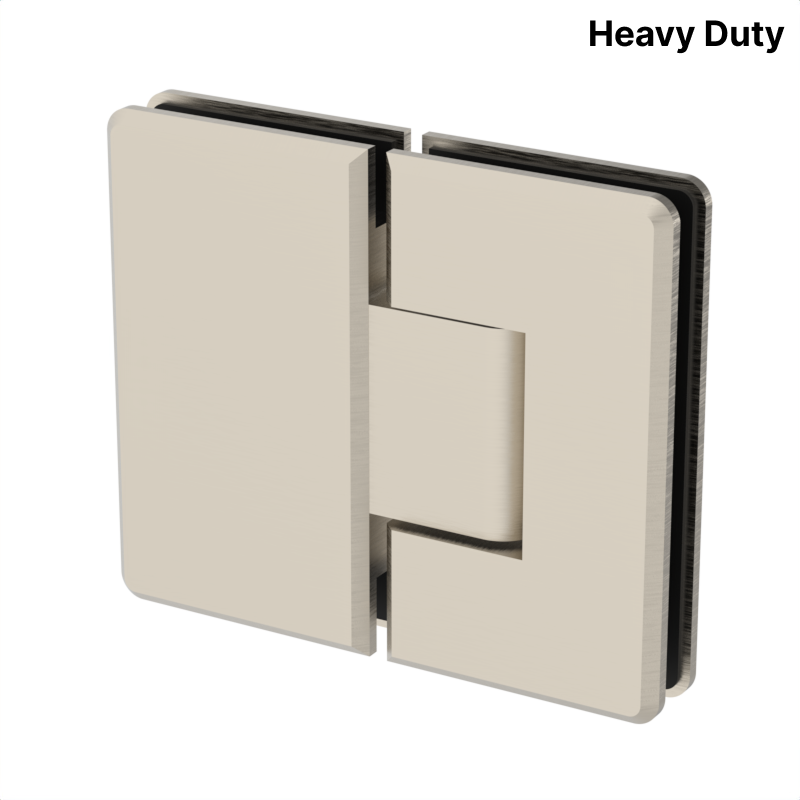Colette heavy-duty shower hinge Glass to Glass 180° — Brushed Nickel