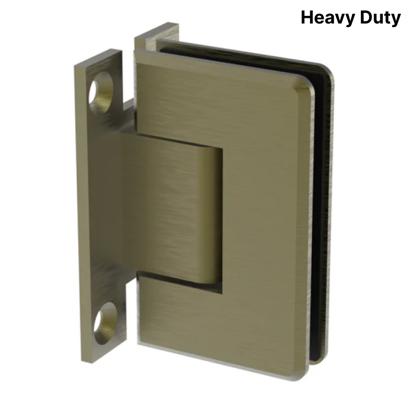 Colette heavy-duty shower hinge Wall Mount H Plate — Antique Brass