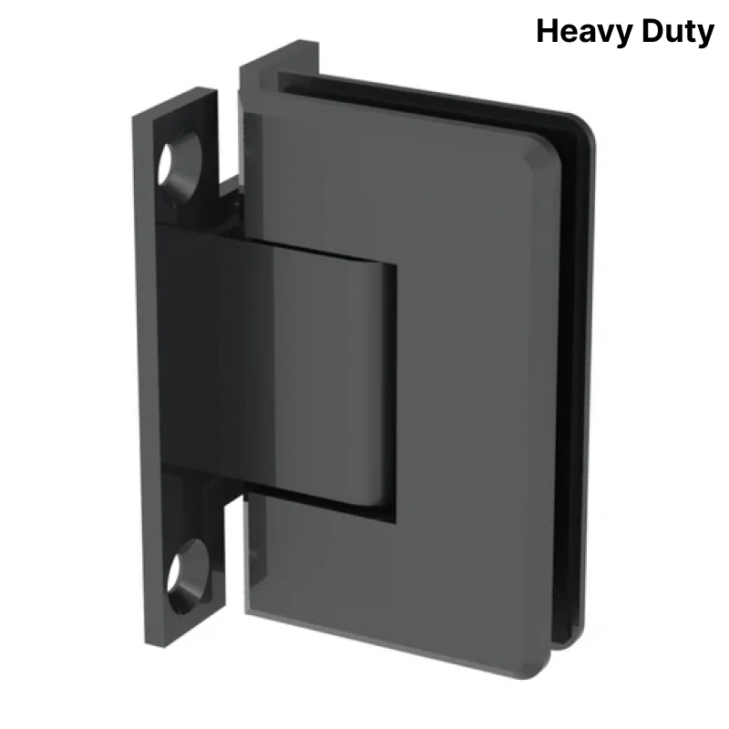 Colette heavy-duty shower hinge Wall Mount H Plate — Gun Metal