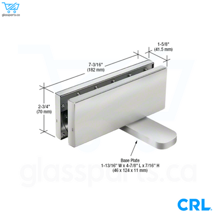 CRL Hydraulic Patch Fitting with 2-9/16" Setback - 90º Hold Open Model - Satin Anodized