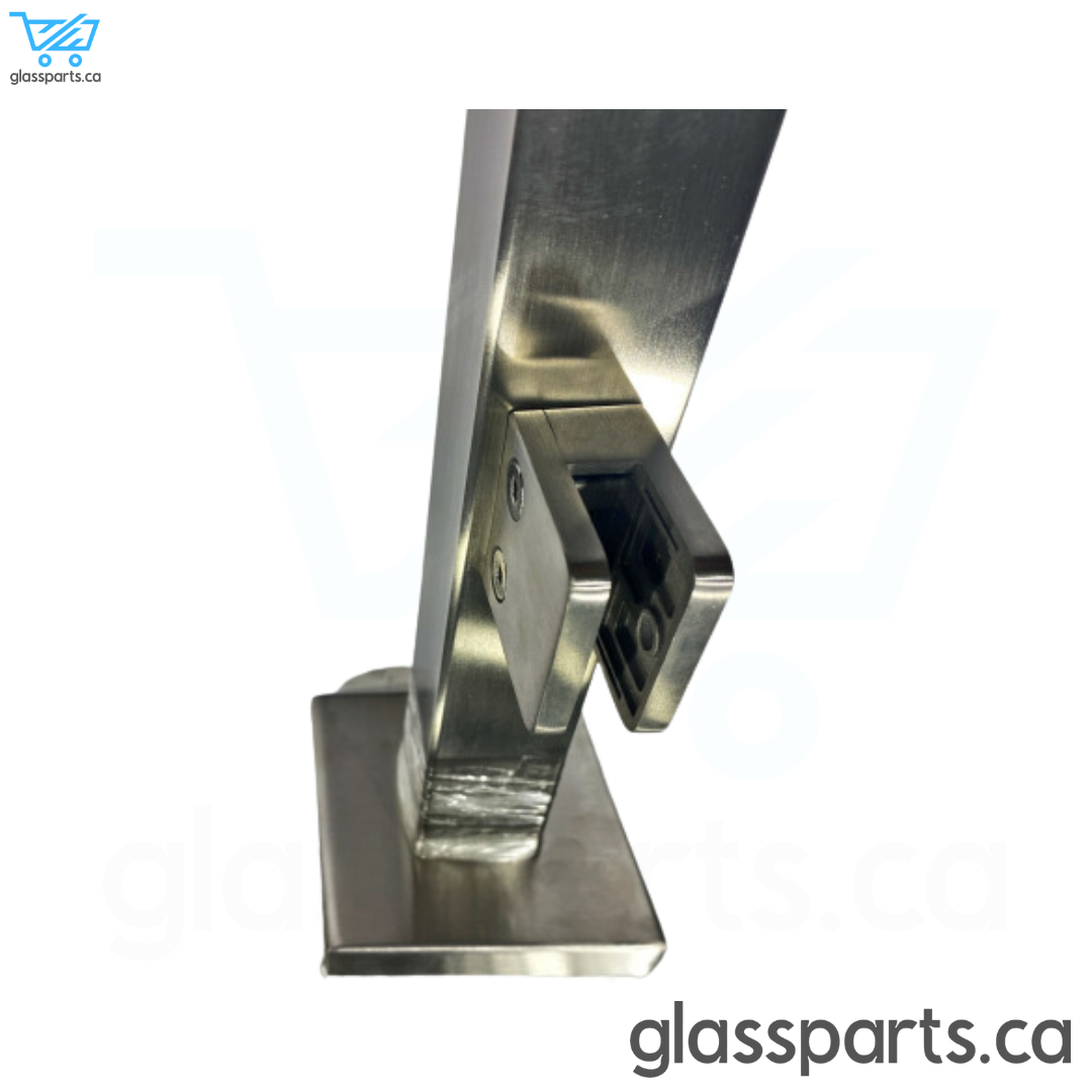 Prefabricated Blank Square Post with Base Plate and Cover - 48" - Stainless Steel