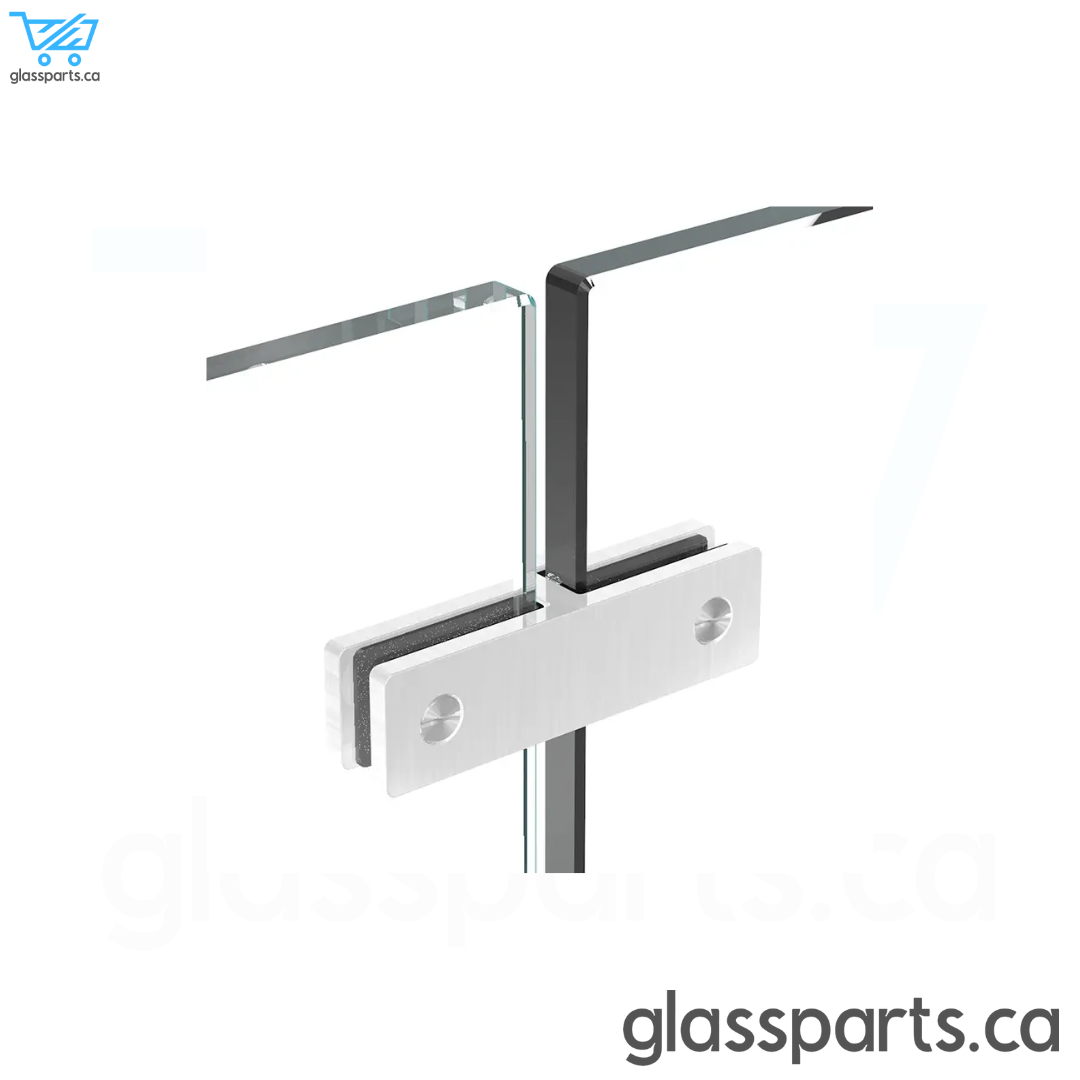 Ultra Slim Frameless 180° Glass Connector For Glass-To-Glass - Satin
