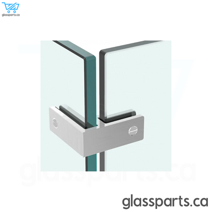 Ultra Slim Frameless 90° Glass Connector For Glass-To-Glass - Satin