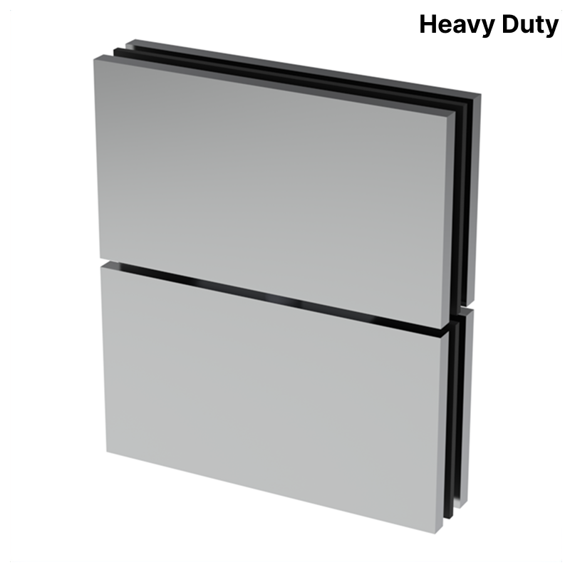 Cara Square Heavy Duty - Glass to Glass — Chrome