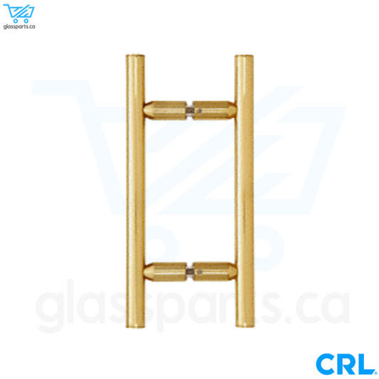 CRL LP Series - Ladder Style Back-to-Back Pull Handle - 6" x 6" - Polished Brass