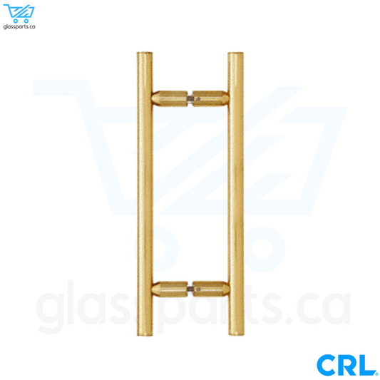 CRL LP Series - Ladder Style Back-to-Back Pull Handle - 8" x 8" - Polished Brass