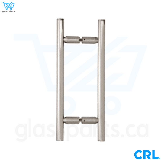 CRL LP Series - Ladder Style Back-to-Back Pull Handle - 8" x 8" - Brushed Satin Chrome