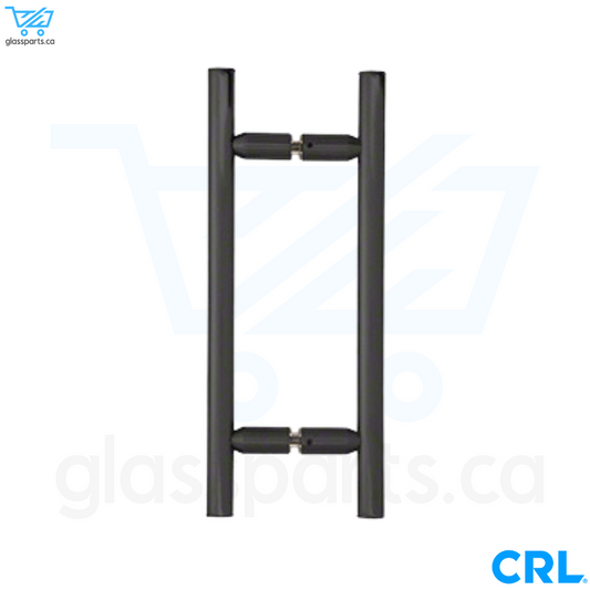 CRL LP Series - Ladder Style Back-to-Back Pull Handle - 8" x 8" - Matte Black