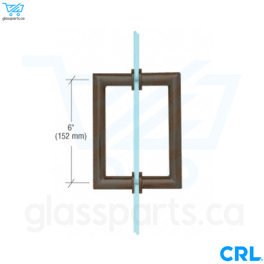 CRL MT Series - Round Tubing Mitered Corner Back-to-Back Pull Handle - 6" x 6" - Oil Rubbed Bronze