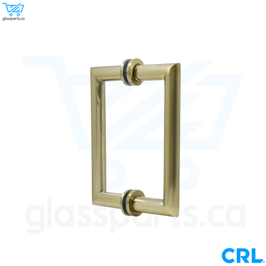 CRL MT Series - Round Tubing Mitered Corner Back-to-Back Pull Handle - 6" x 6" - Brushed Bronze
