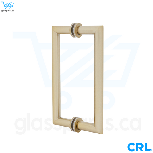 CRL MT Series - Round Tubing Mitered Corner Back-to-Back Pull Handle - 8" x 8" - Brushed Bronze