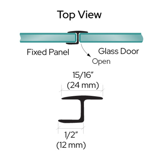 CRL Polycarbonate H-Jamb 180 Degree for 3/8" Glass