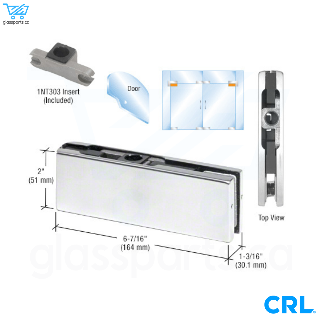 CRL Top Door Patch Fitting With 1NT303 Insert - Satin Anodized
