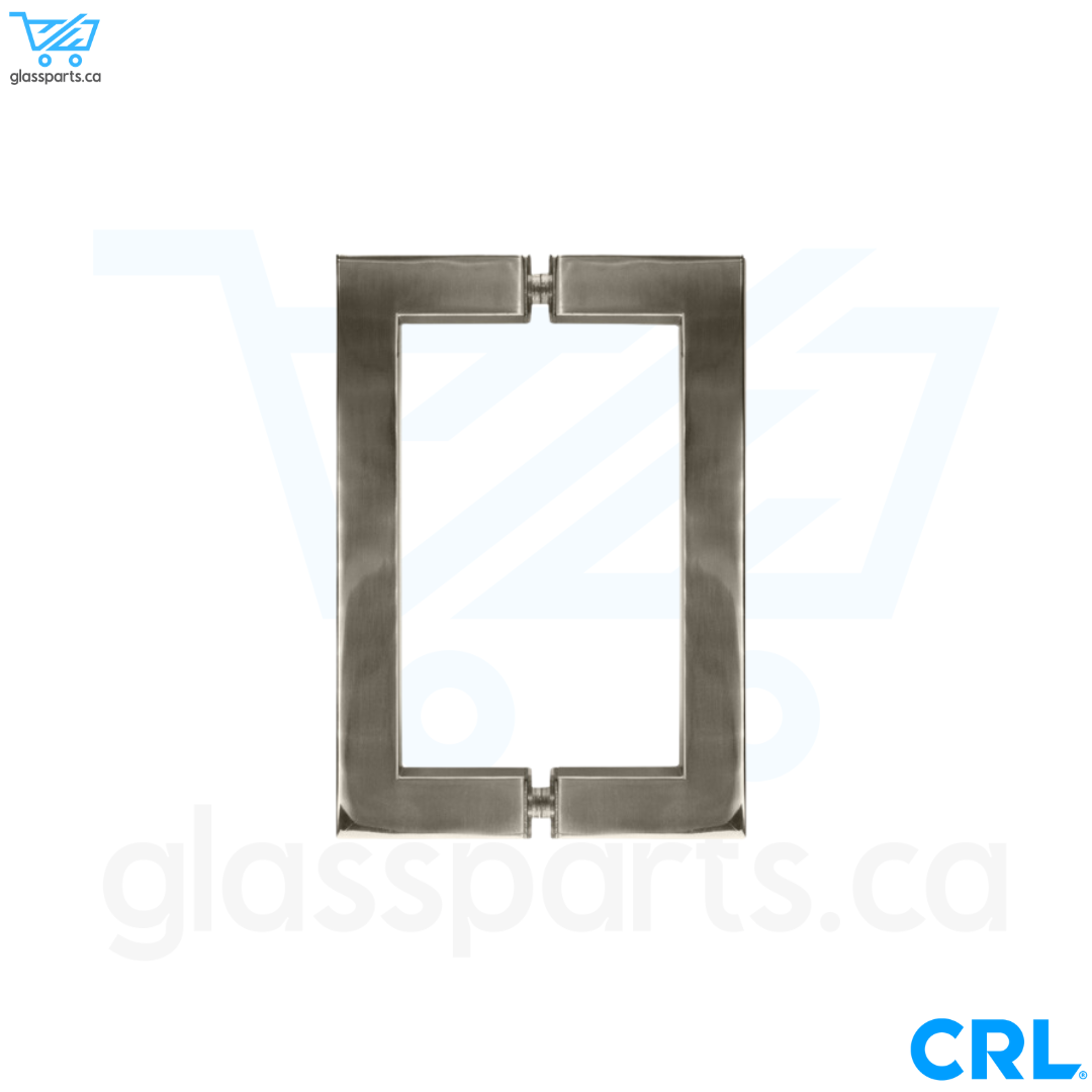 CRL SQ Series - Back-To-Back Square Pull Handle - 6" x 6" - Polished Nickel