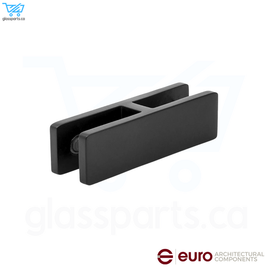 EURO Ultra Slim Frameless 180° Glass Connector For Glass-To-Glass - Matte Black