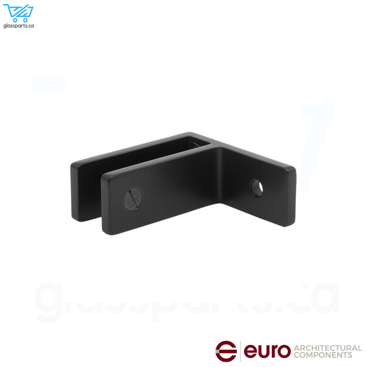 EURO Ultra Slim Frameless Glass Connector For Glass-To-Wall - Matte Black