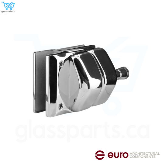 EURO Stainless Steel Latch Glass-To-Glass at 180° – Satin