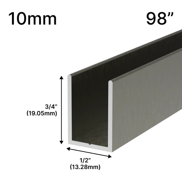Profil en U pour Douche - Verre 10mm (249 cm)