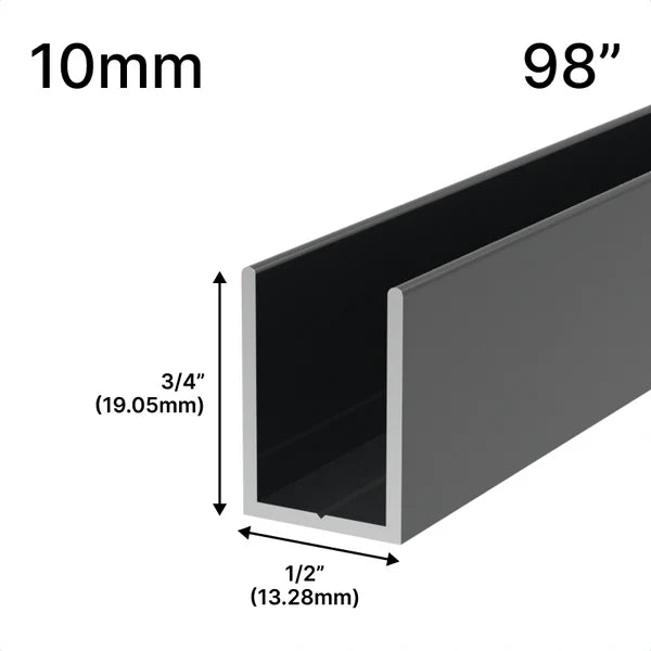 Profil en U pour Douche - Verre 10mm (249 cm)