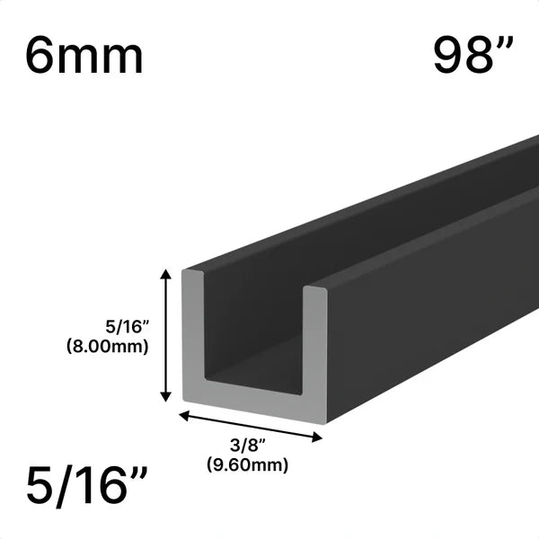 Shower U-Channel - 6mm Glass (98")