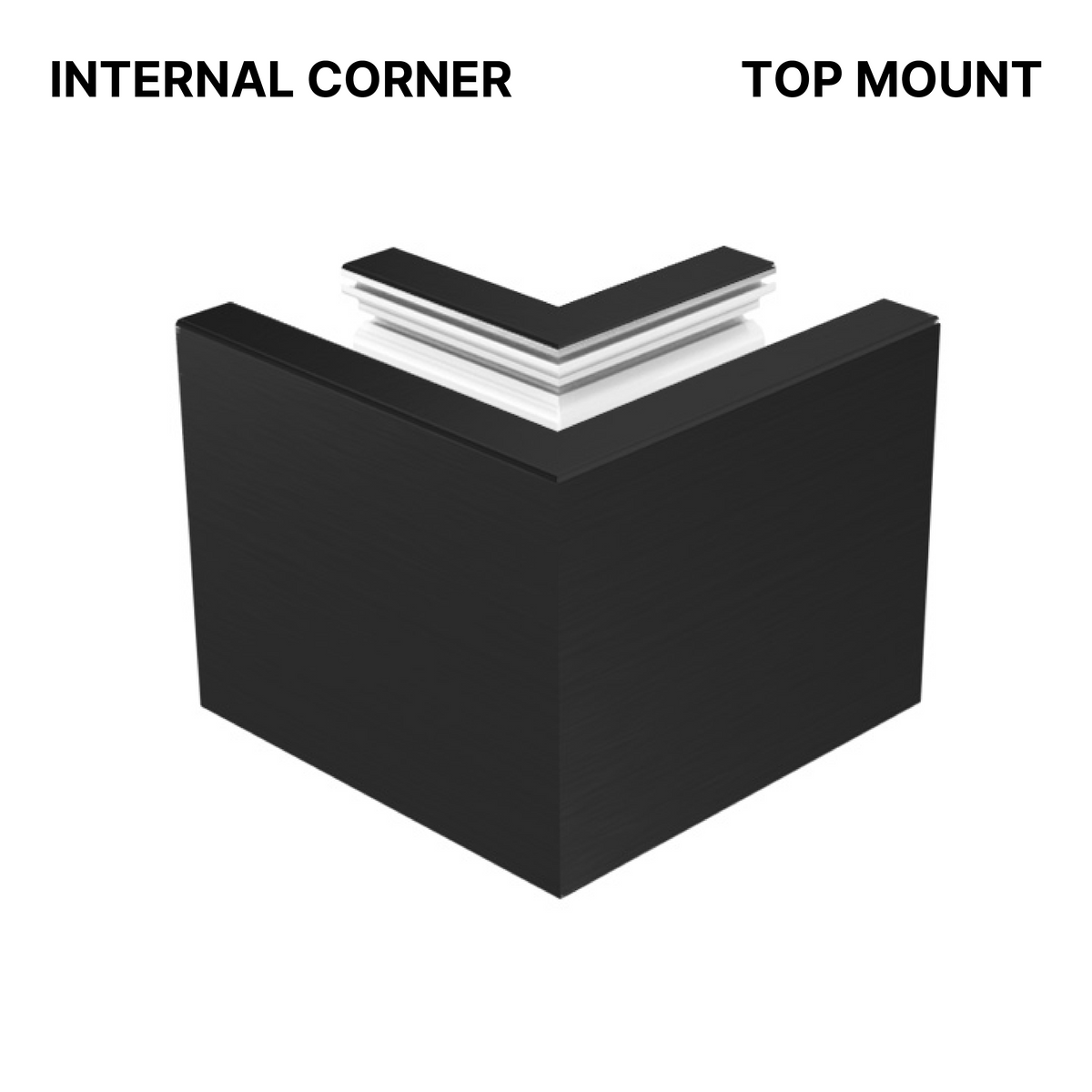 Arch-Loc 86 Series - 90° Internal Top-Mount Corner Kit - Matte Black Aluminum