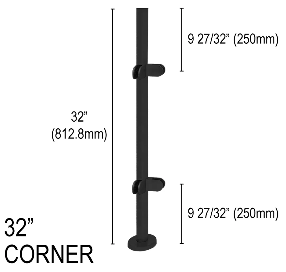 Architectural Railing Posts - Round - Glassparts.ca
