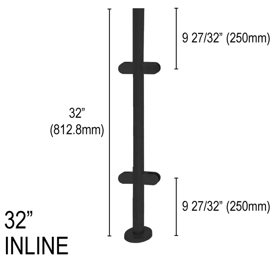 Architectural Railing Posts - Round - Glassparts.ca