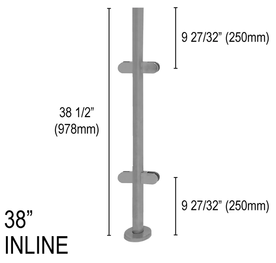 Architectural Railing Posts - Round - Glassparts.ca