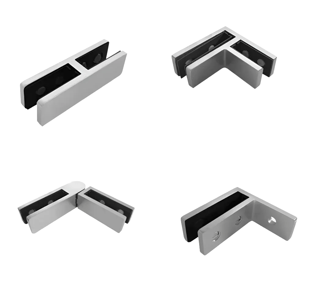 CON Series Railing Connectors 180°, 90°, Adjustable & Wall Mount - Glassparts.ca