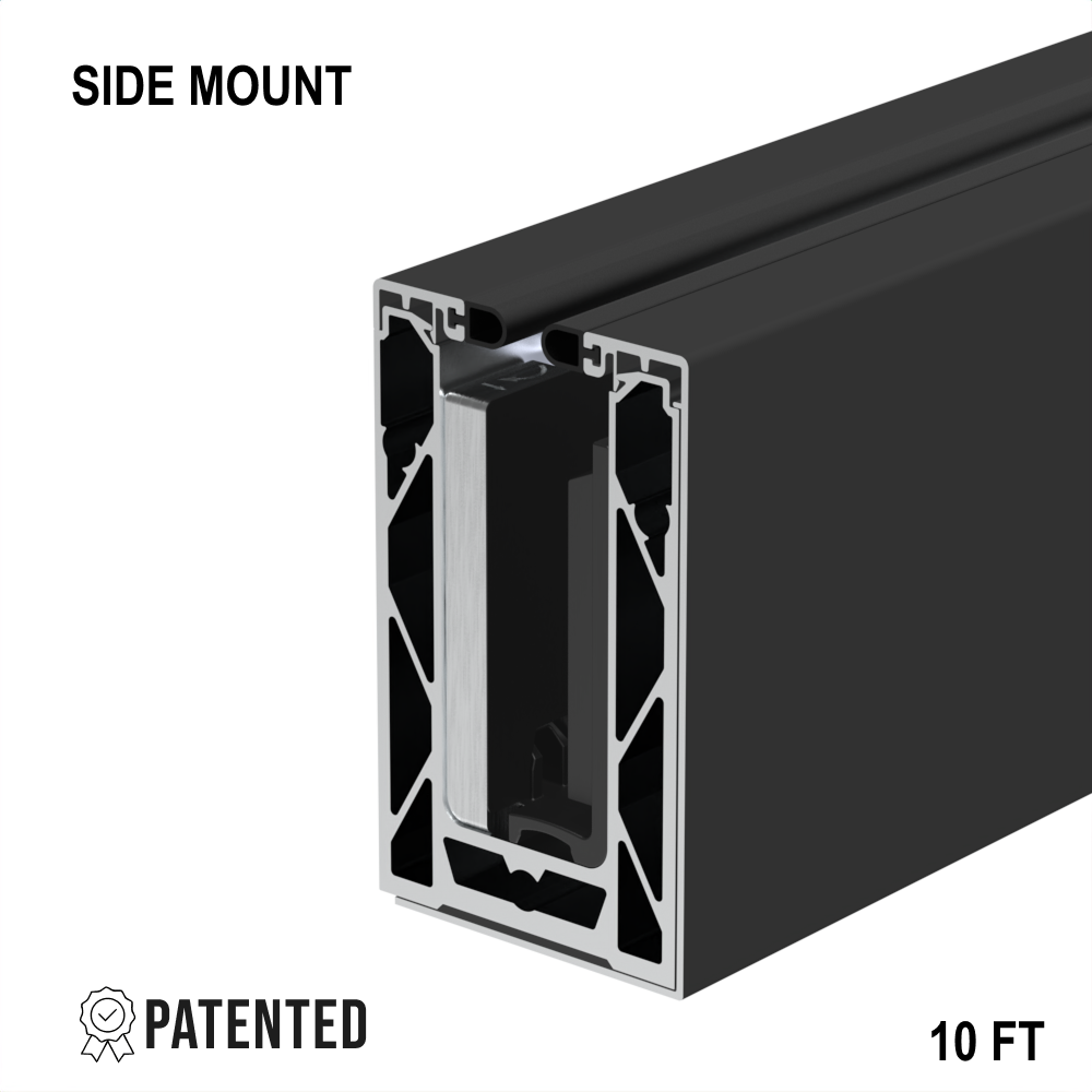 CORE-LOCK 72 Series Side Mount Base Shoe Kit – 120" – Matte Black Aluminum