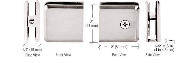 CRL Beveled Hole - in - Glass Style Wall Mount Heavy - Duty Glass Clamp - Glassparts.ca