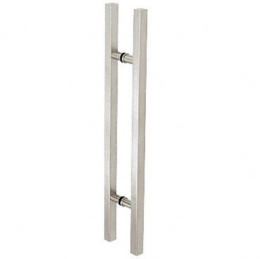 CRL Brushed Stainless Glass Mounted Square Ladder Style Pull Handle with Round Mounting Posts - Glassparts.ca