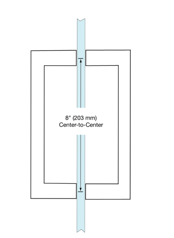 CRL Series Square Tubing Back - to - Back Pull Handle - Glassparts.ca