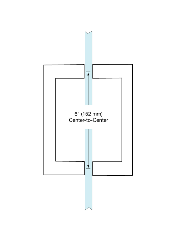 CRL Series Square Tubing Back - to - Back Pull Handle - Glassparts.ca