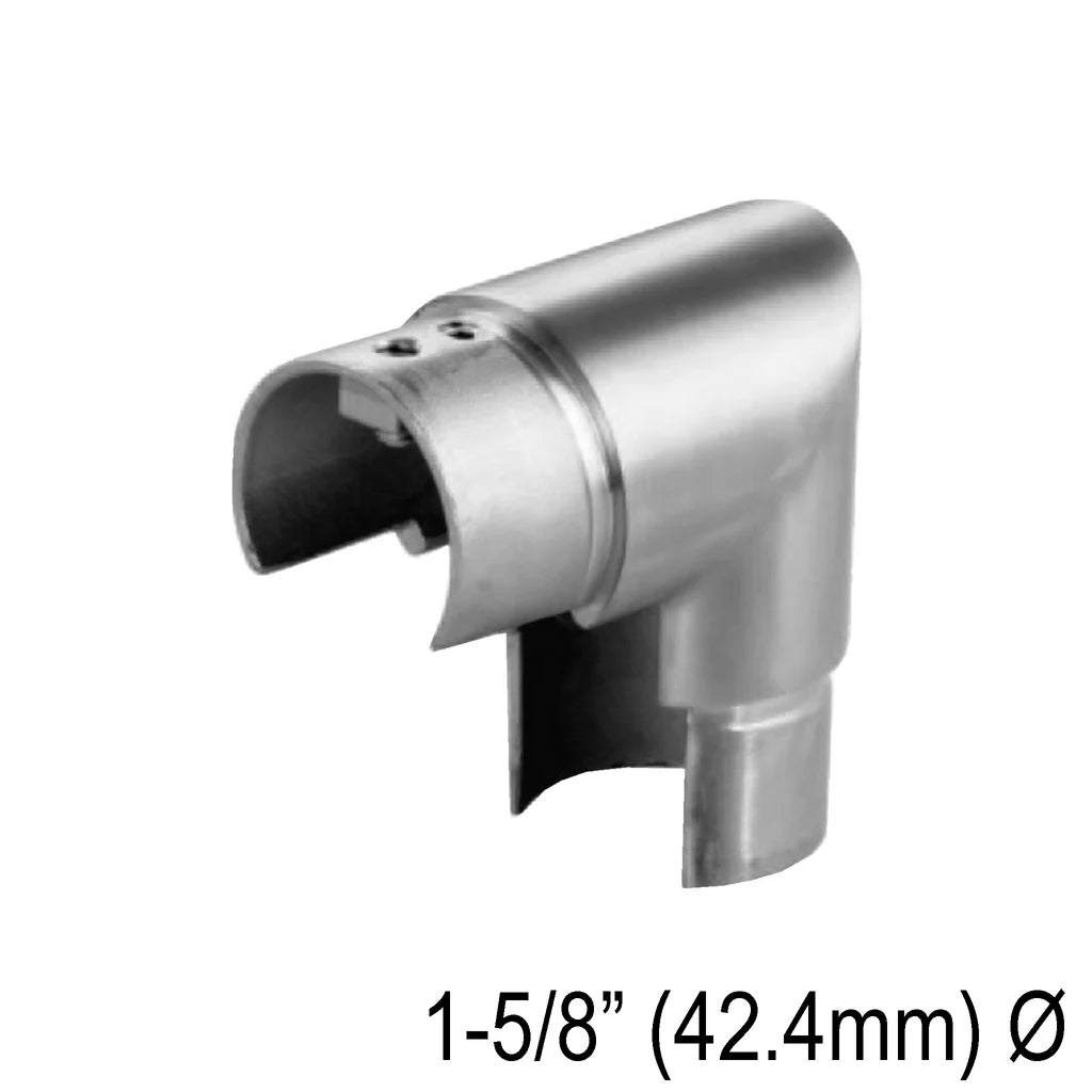 Elbow/Flange For Rectangle, Square & Round Caprail - Fixed 90° , Fixed 180° , 135° & Adj. - Glassparts.ca