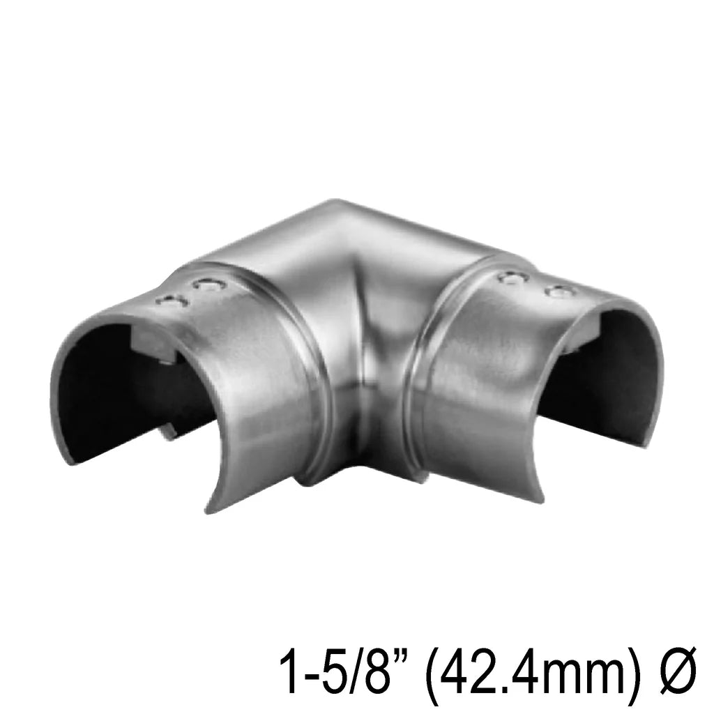 Elbow/Flange For Rectangle, Square & Round Caprail - Fixed 90° , Fixed 180° , 135° & Adj. - Glassparts.ca