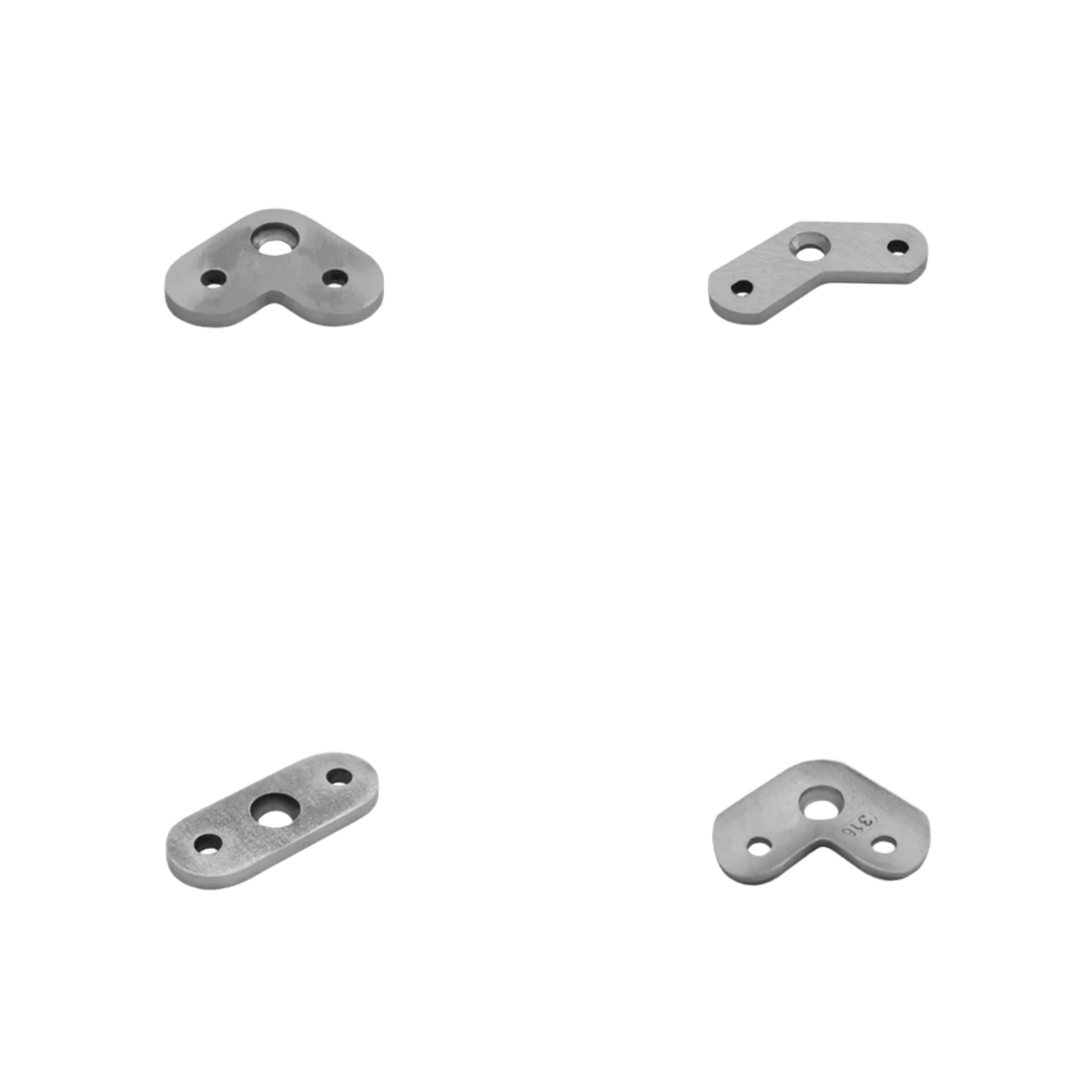 Railing Post Component - Handrail Saddle - Flat & Round Handrail - 90°, 180° & 135° - Glassparts.ca
