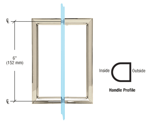 CRL RM Series Back-to-Back Pull Handles — RM6X6PN