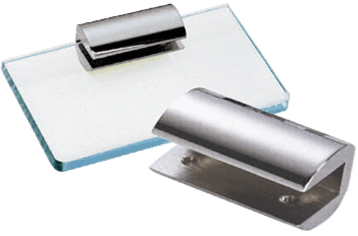 CRL No-Drill Long Glass Shelf Clamps — 1470CHR
